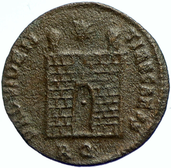 CONSTANTIUS II Authentic Ancient 326AD Old Roman Coin LEGION CAMP GATE i103717