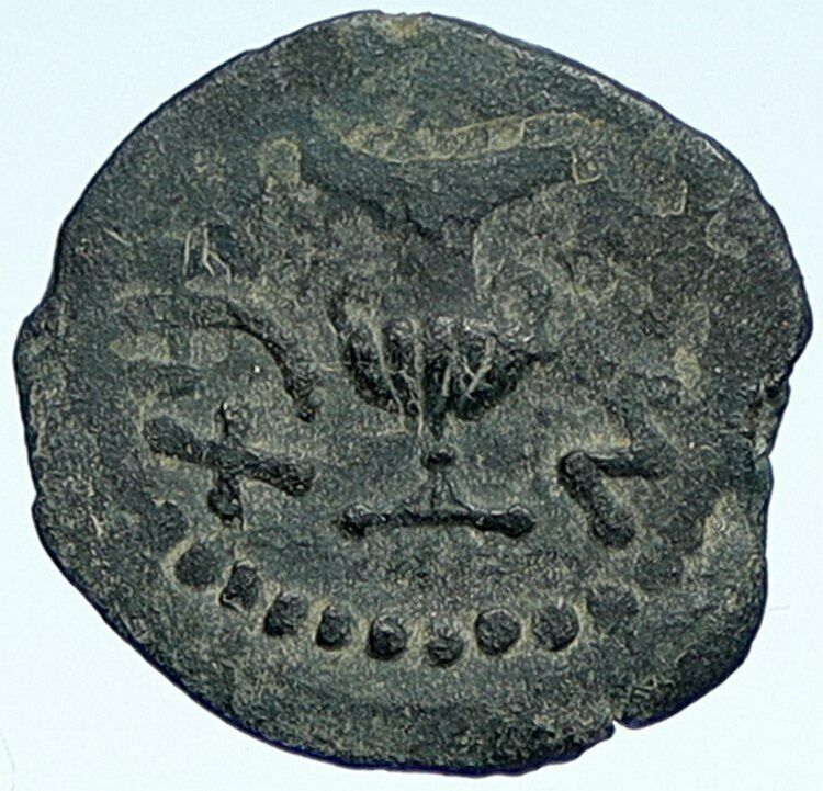 Authentic Ancient JEWISH WAR v ROMANS Yr 2 Historical Old JERUSALEM Coin i107091