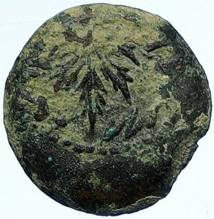 Authentic Ancient JEWISH WAR v ROMANS Yr 2 Historical Old JERUSALEM Coin i107196