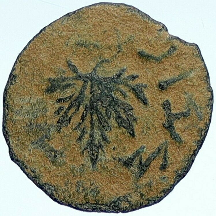 Authentic Ancient JEWISH WAR v ROMANS Yr 2 Historical Old JERUSALEM Coin i107198