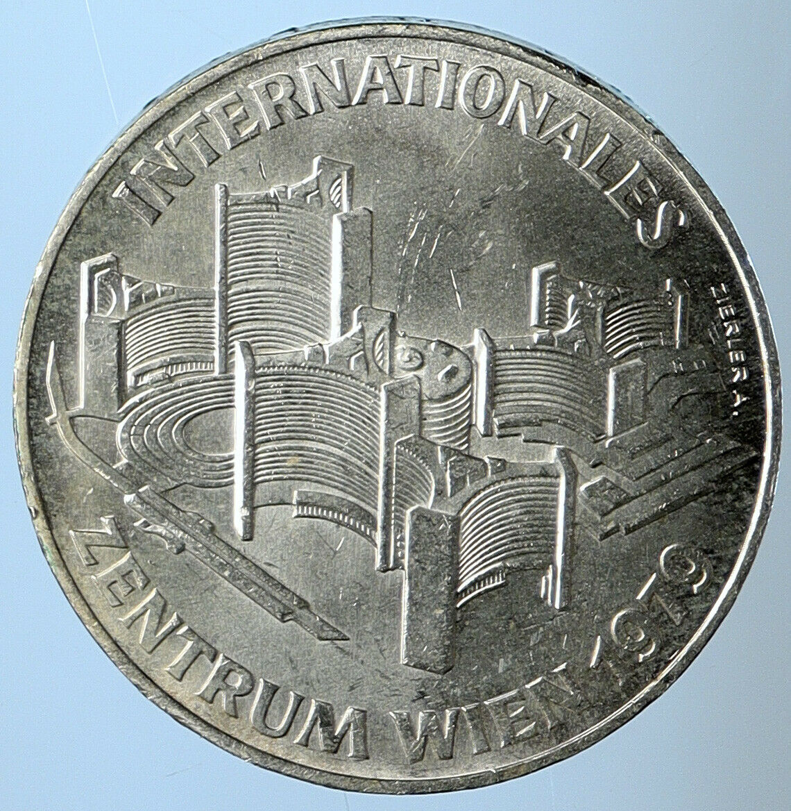 1979 AUSTRIA Vienna International Center OLD Silver 100 Schilling Coin i111207