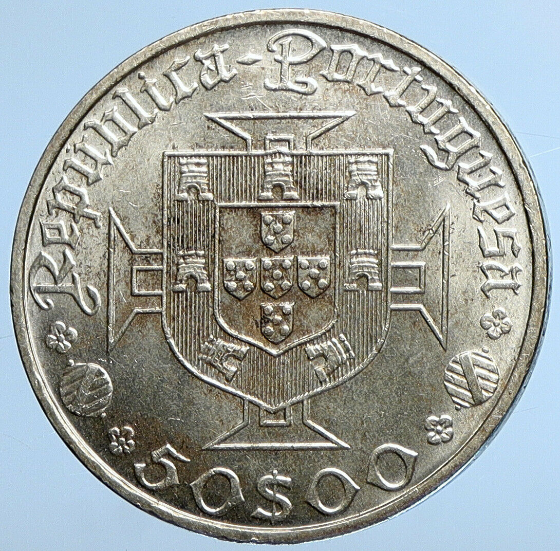 1969 PORTUGAL w VASCO DA GAMA Explorer VINTAGE BU Silver 50 Escudos Coin i111222