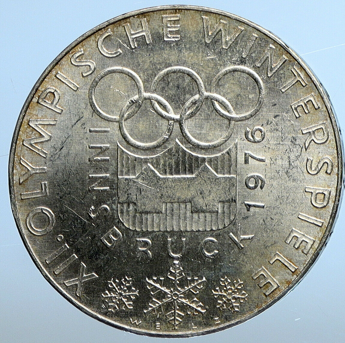 1976 AUSTRIA Innsbruck Winter OLYMPIC Games 100 Schilling Silver Coin i111210