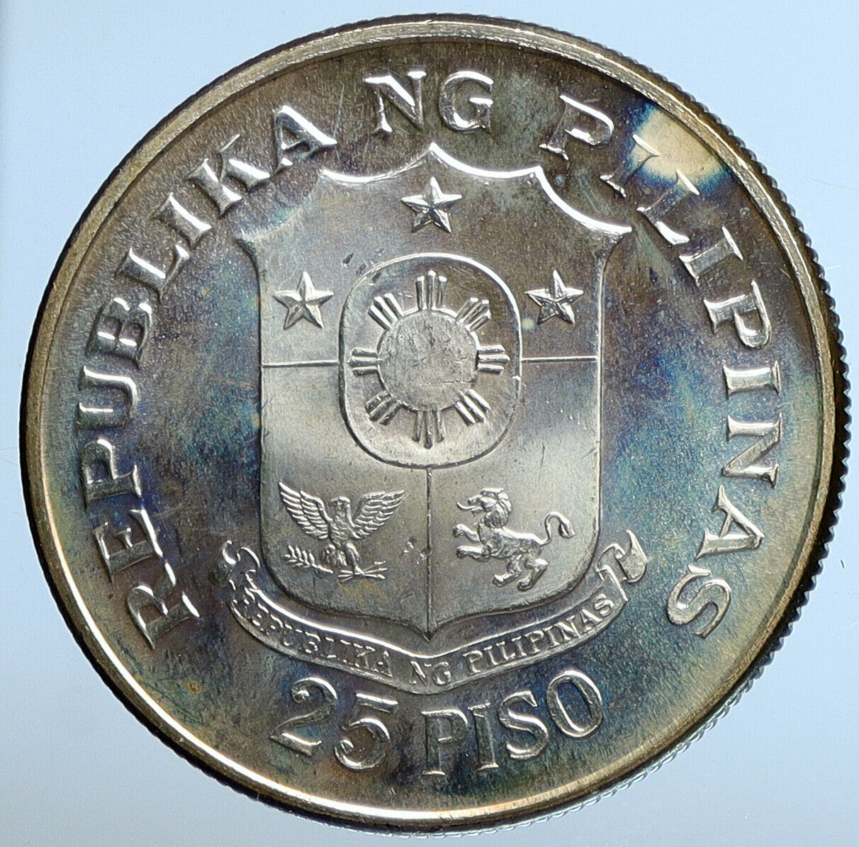 1974 PHILIPPINES Central Bank Anniversary Authentic Silver 25 Piso Coin i111255