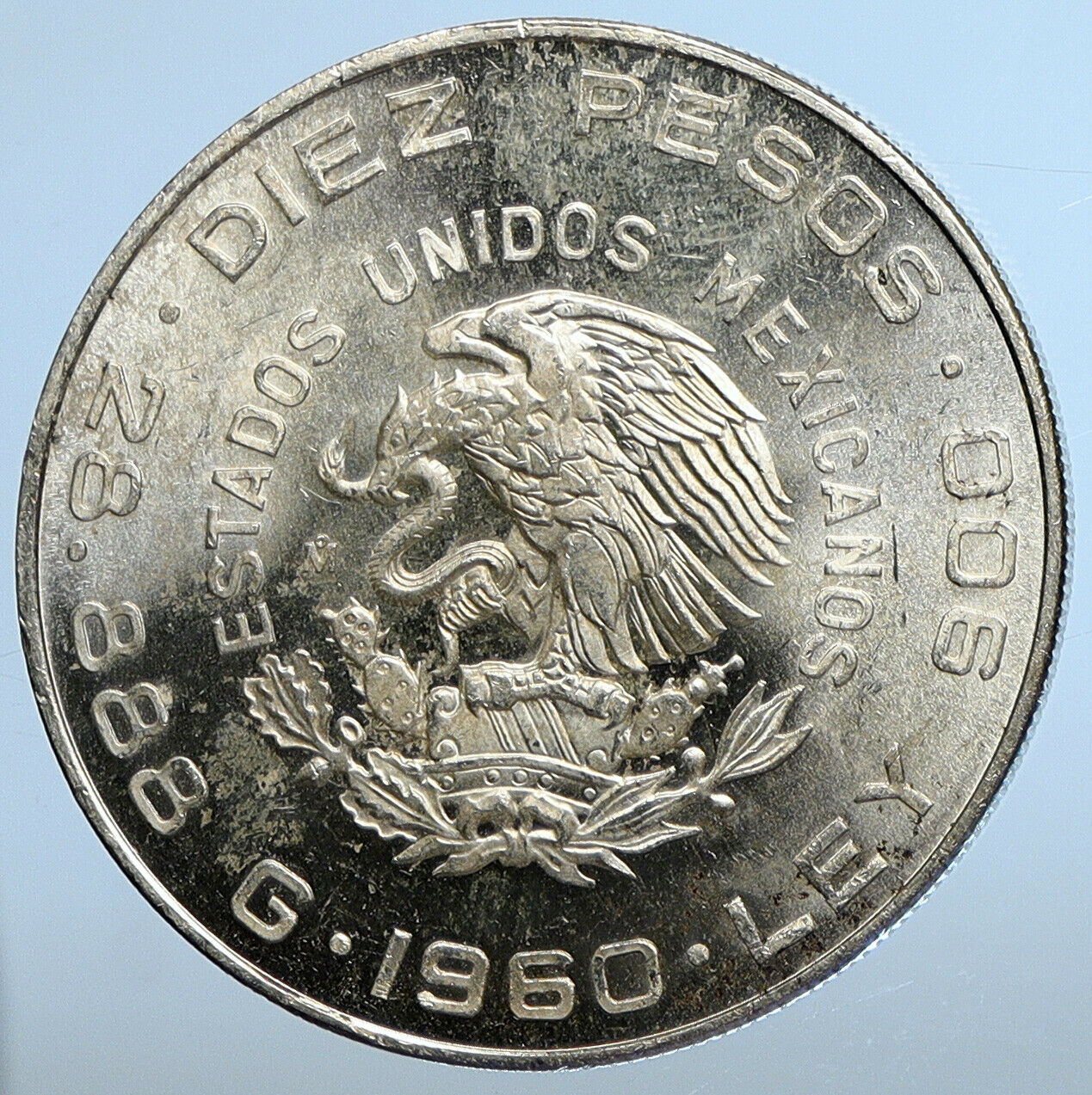 1960 Mexican 150 WAR OF INDEPENDENCE Hidalgo Madero Silver 10 Pesos Coin i111253