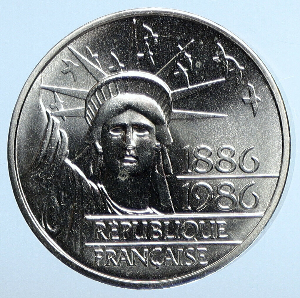 1986 FRANCE Statue of Liberty Gift to US Silver French PIEDFORT BIG Coin i111261