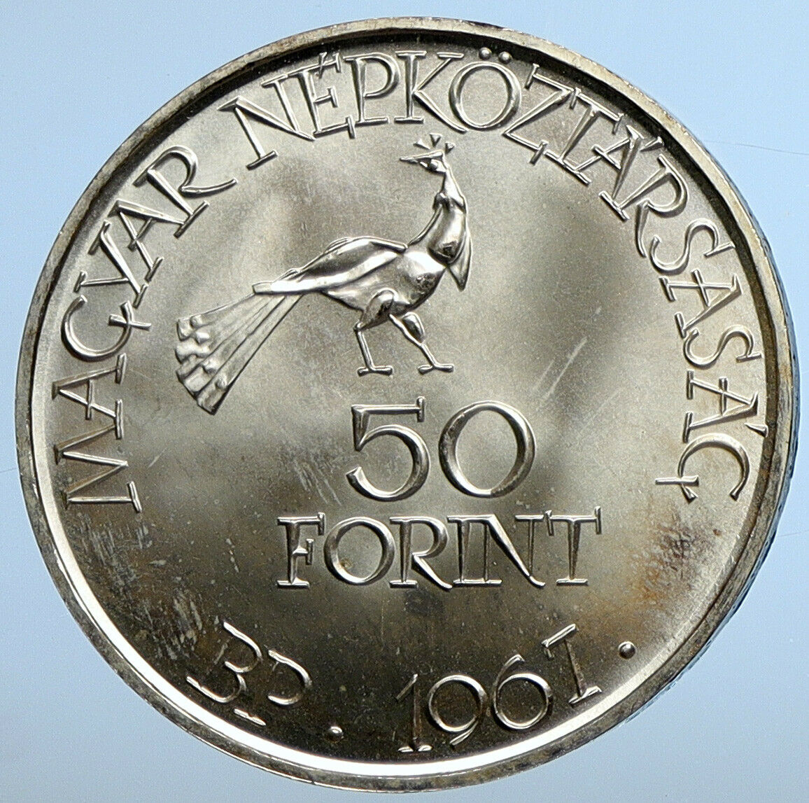 1967 HUNGARY Zoltan Kodaly VINTAGE Hungarian OLD Silver 50 Forint Coin i111263