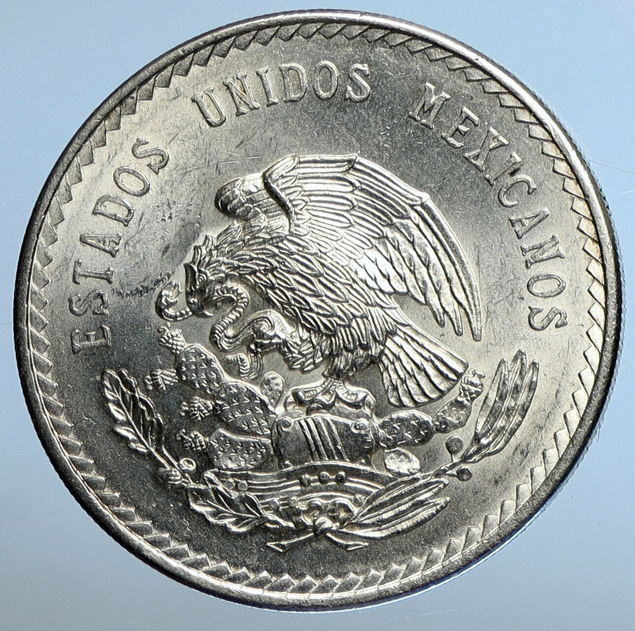 1948 MEXICO Aztec Chieftain CUAUHTEMOC Eagle VINTAGE Silver 5 Peso Coin i111262