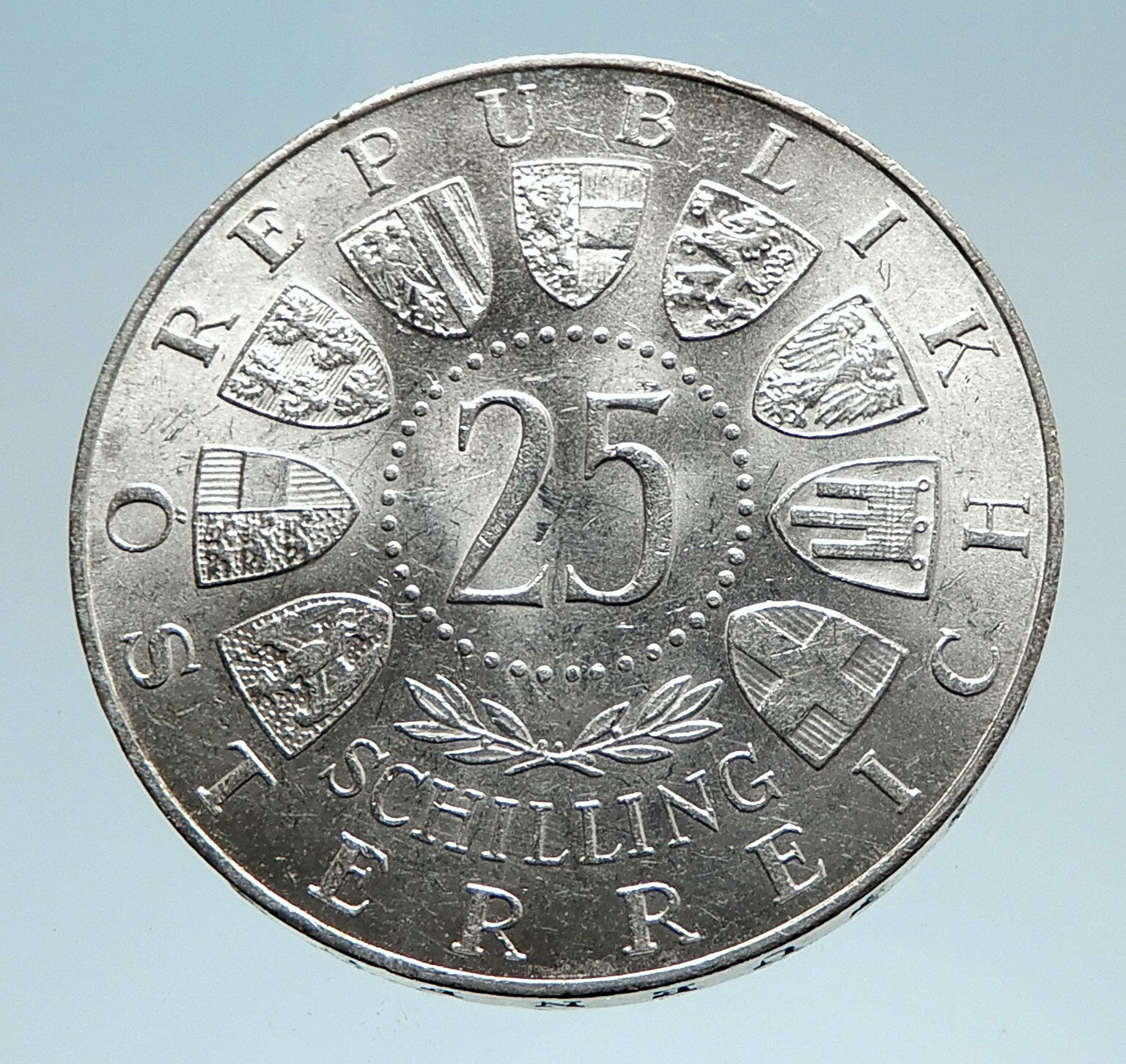 1963 AUSTRIA with Prince Eugen Antique Silver 25 Schilling Austrian Coin i74953