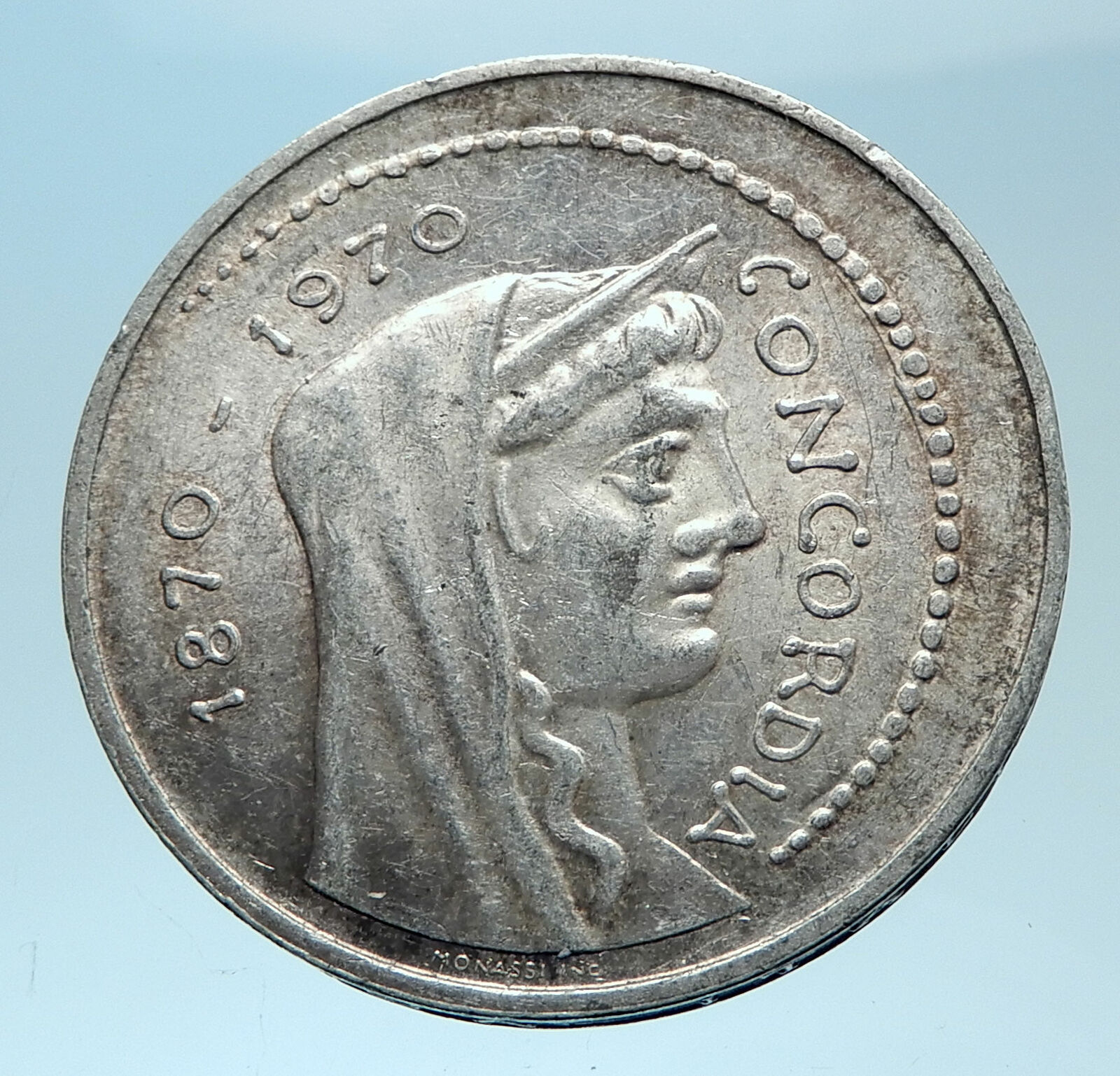 1970 ITALY Silver 1000 Lire ROME CAPITAL for 1000 Years ITALIAN Coin i78095