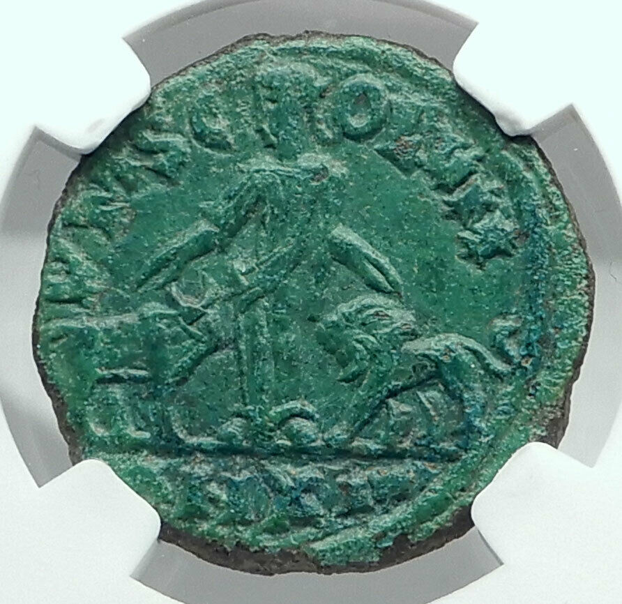 TREBONIANUS GALLUS Viminacium Bull Lion Legions Ancient Roman Coin NGC i78075