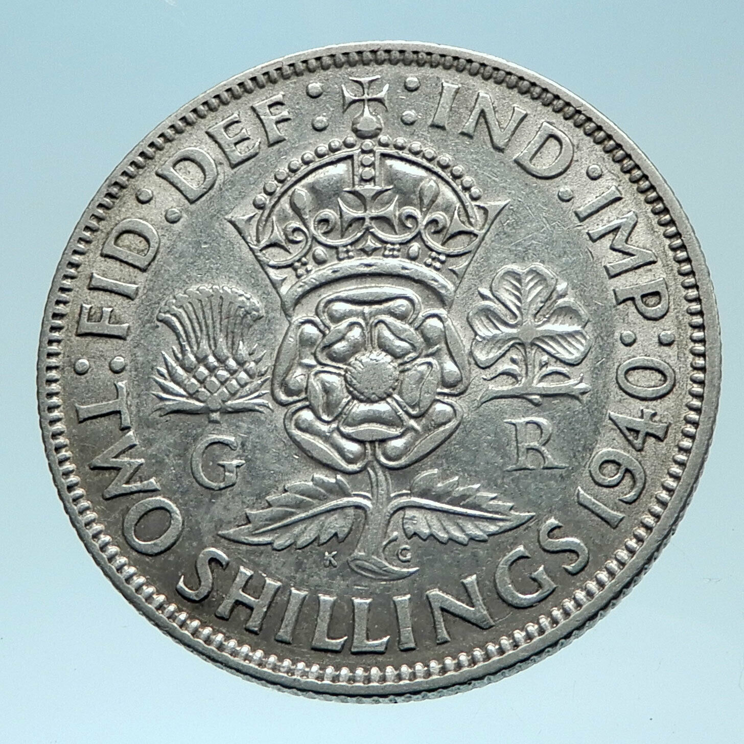 1940 United Kingdom Great Britain GEORGE VI Silver Florin 2Shillings Coin i78223