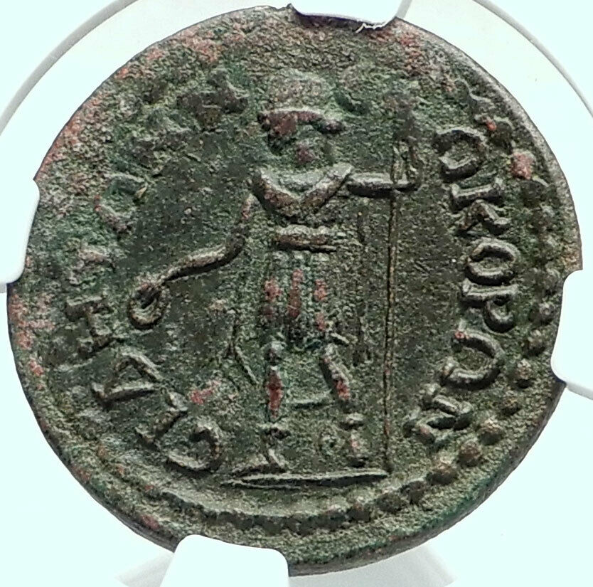 GALLIENUS 253AD Side Pamphylia Authentic Ancient Roman Coin w APOLLO NGC i78448