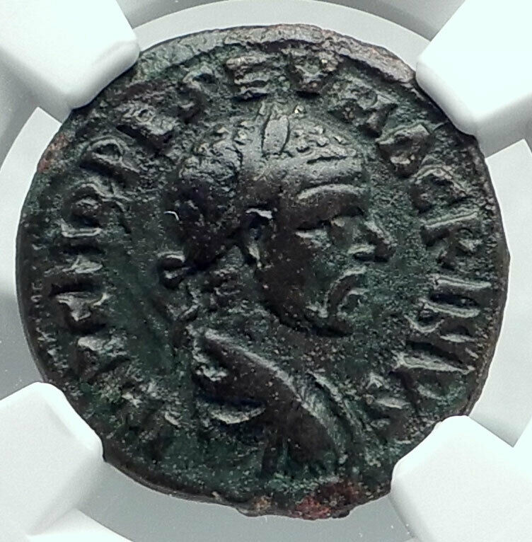 MACRINUS 217AD Parium MYSIA Authentic Ancient Roman Coin CAPRICORN NGC i78437