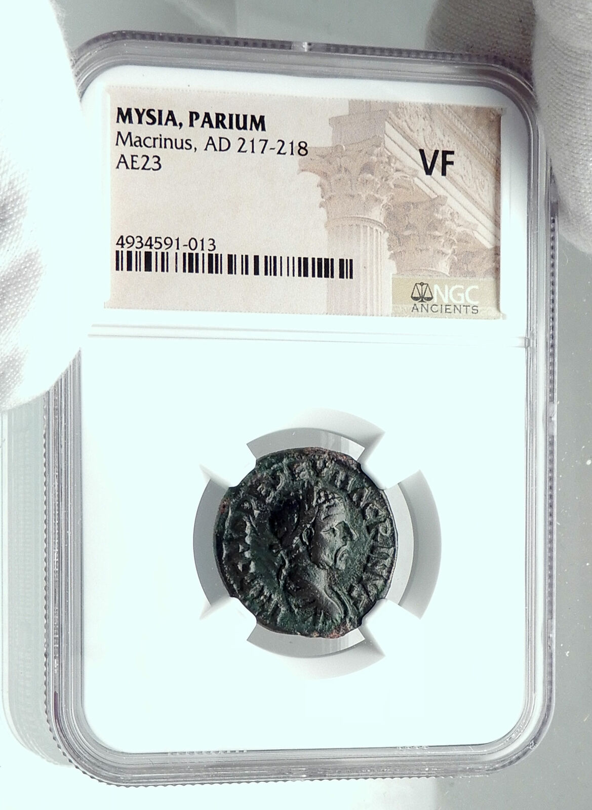 MACRINUS 217AD Parium MYSIA Authentic Ancient Roman Coin CAPRICORN NGC i78437