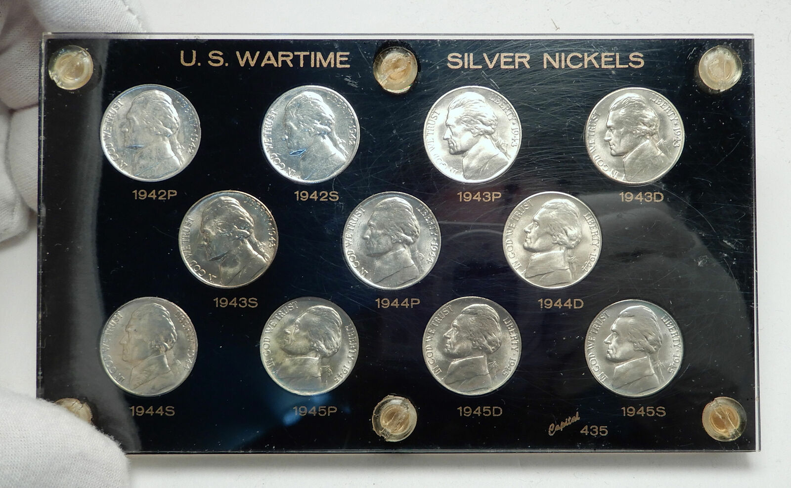 1942-1945 WWII US Silver Alloy 5 Cents NICKEL 11 Coins Set United States i78512