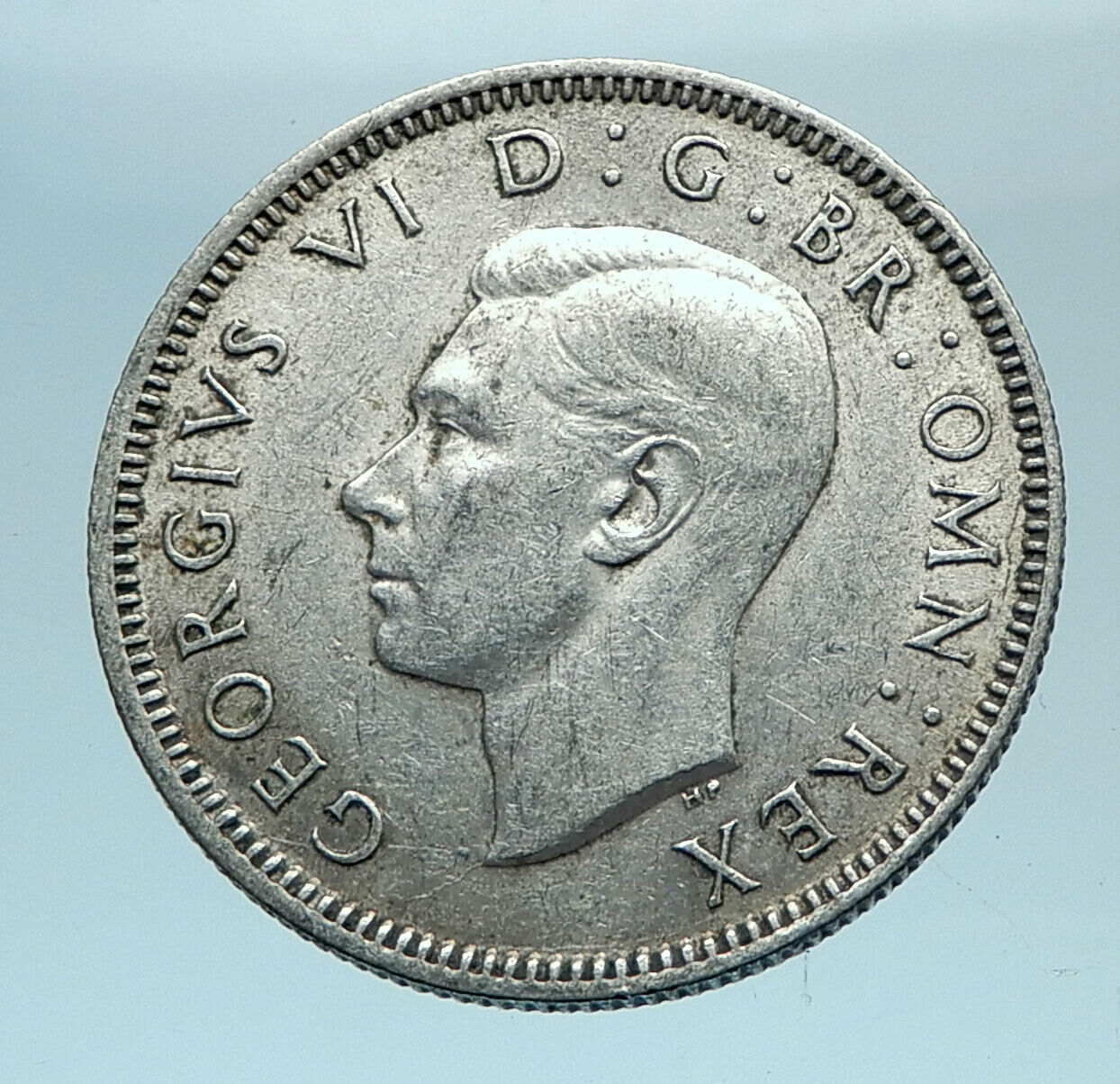 1943 Great Britain UK United Kingdom SILVER SHILLING Coin King George VI i78162