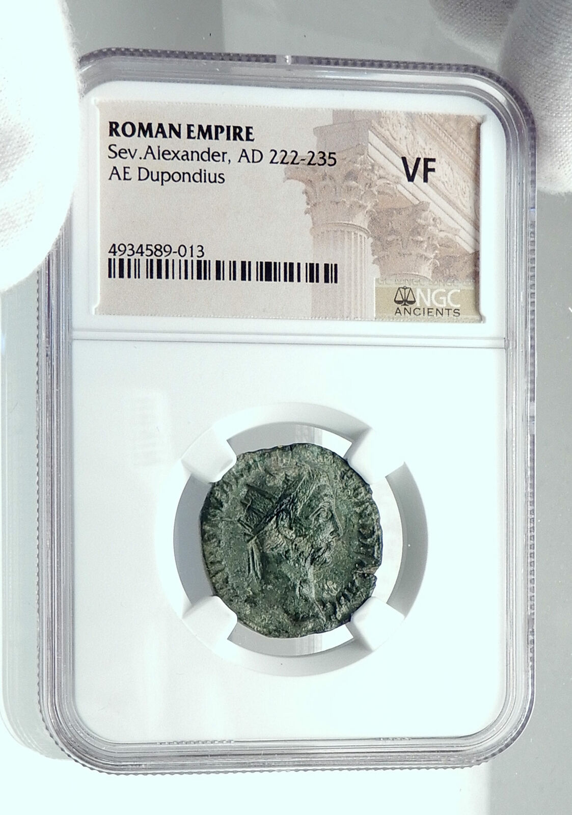 SEVERUS ALEXANDER Authentic Ancient 228AD Rome Dupondius Roman Coin NGC i78677