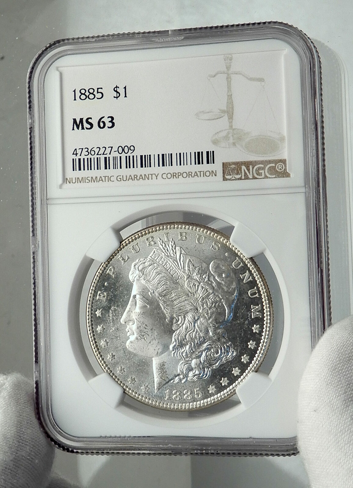 1885 UNITED STATES of America SILVER Morgan US Dollar Coin EAGLE NGC MS i79615