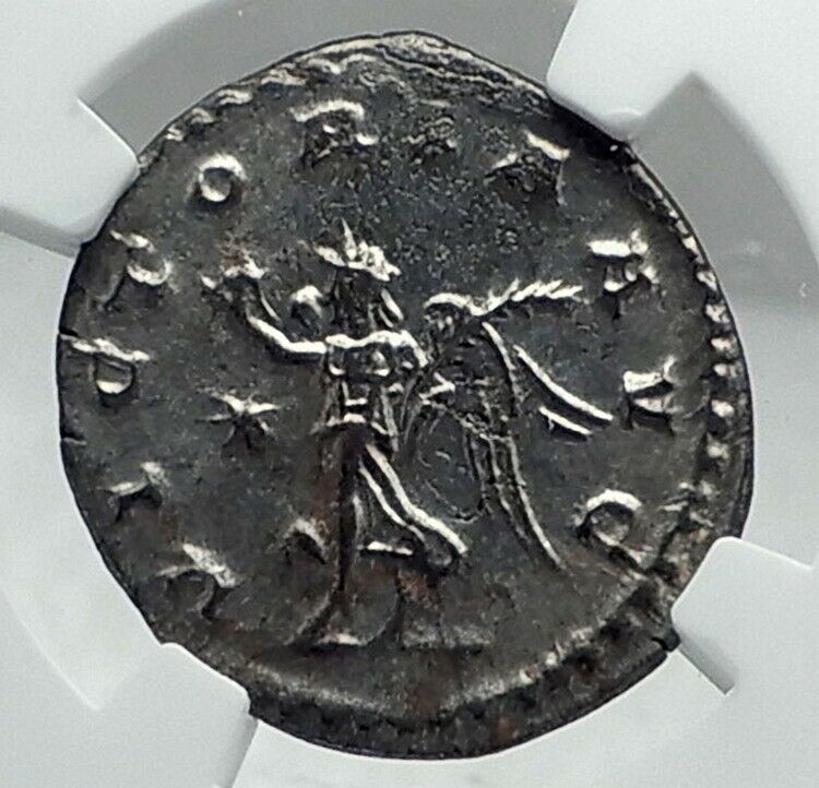 GALLIENUS Authentic Ancient 263AD Antioch Genuine Roman Coin VICTORY NGC i79211