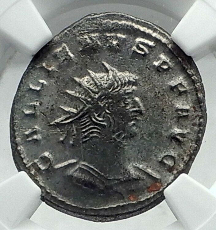 GALLIENUS Authentic Ancient 263AD Antioch Genuine Roman Coin VICTORY NGC i79211