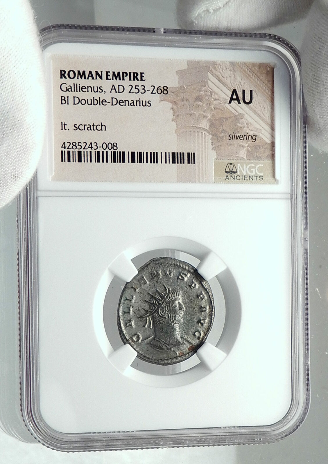 GALLIENUS Authentic Ancient 263AD Antioch Genuine Roman Coin VICTORY NGC i79211