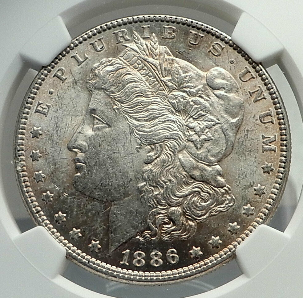 1886 UNITED STATES of America SILVER Morgan US Dollar Coin EAGLE NGC MS i79833