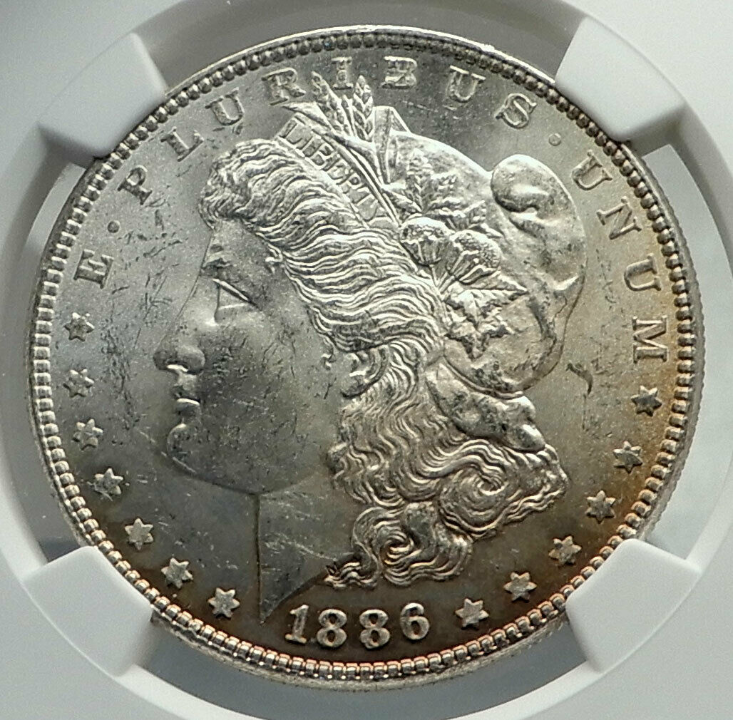 1886 UNITED STATES of America SILVER Morgan US Dollar Coin EAGLE NGC i79837