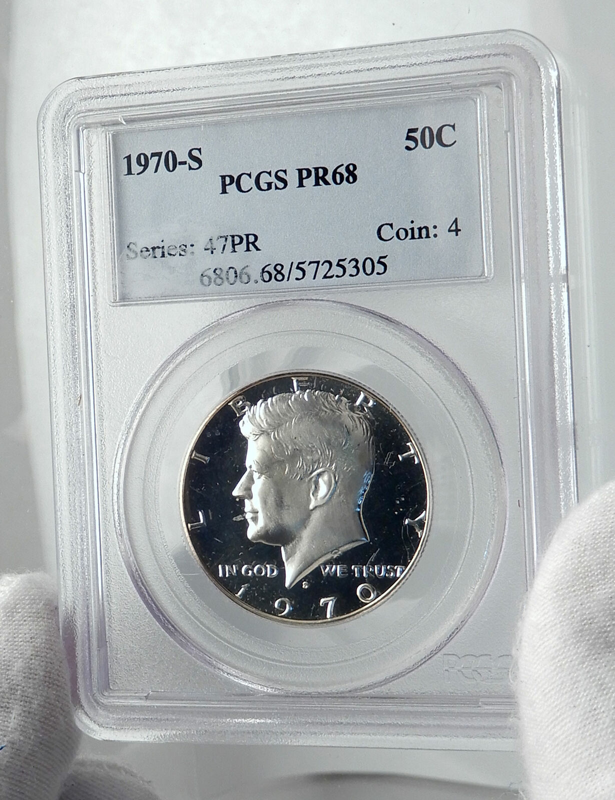 1970 JOHN F KENNEDY Proof Silver Half Dollar US Coin PCGS PR 68 Certified i79872