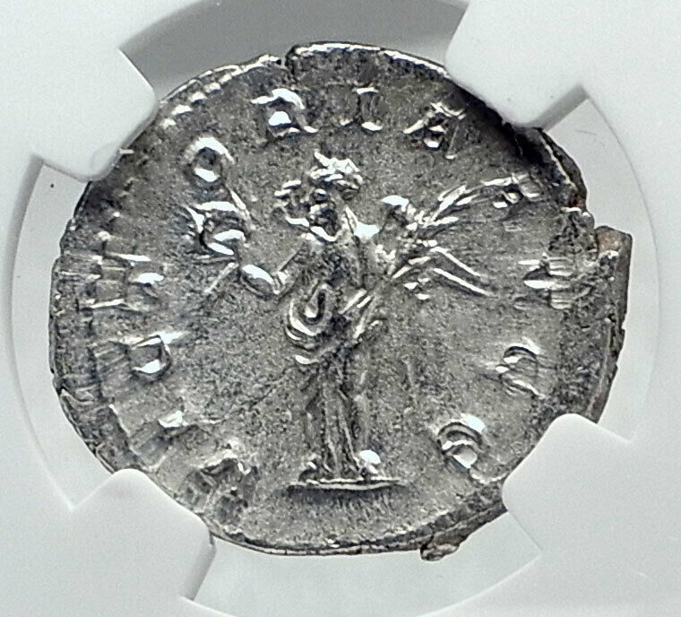 PHILIP I the ARAB Authentic Ancient 244AD Silver Roman Coin VICTORY NGC i81407