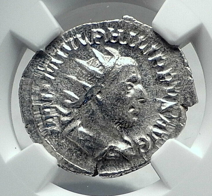 PHILIP I the ARAB Authentic Ancient 244AD Silver Roman Coin VICTORY NGC i81407