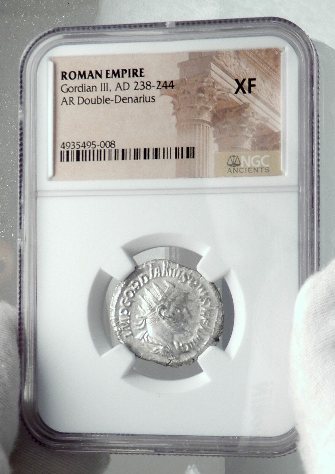 GORDIAN III Authentic Ancient 243AD Rome Silver Roman Coin SECURITAS NGC i81394