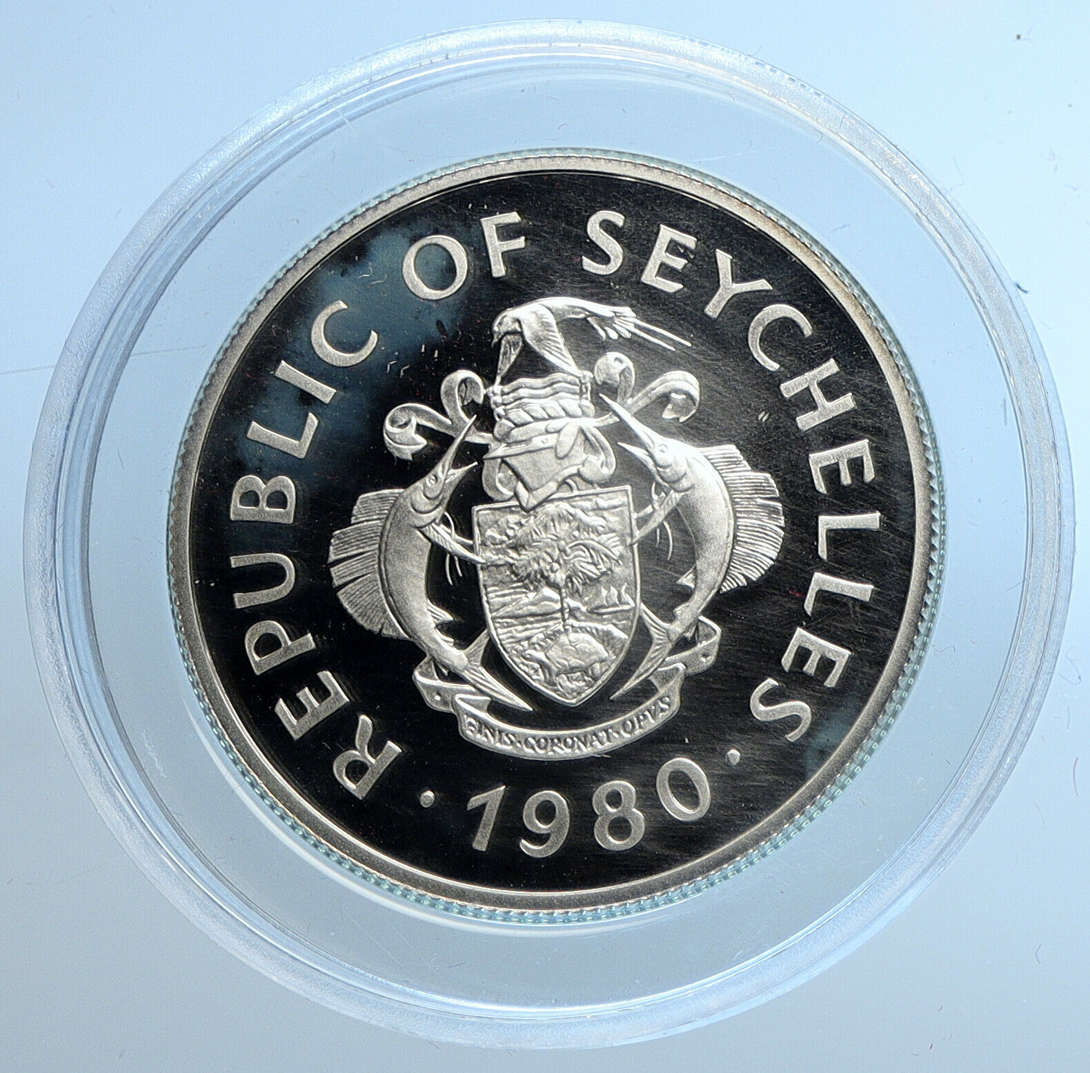 1980 SEYCHELLES UK Year of the CHILD UN Old Proof Silver 50 Rupees Coin i109743