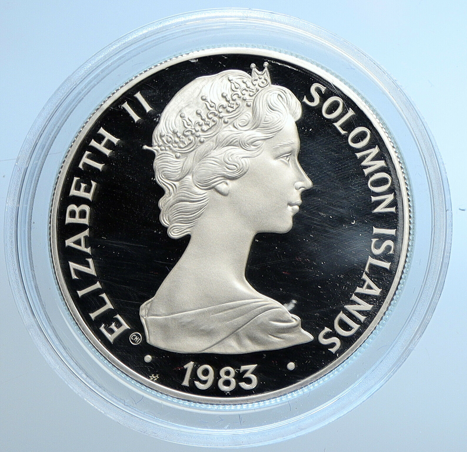 1983 SOLOMON ISLANDS Elizabeth II Statue of Liberty Proof Silver $5 Coin i109748