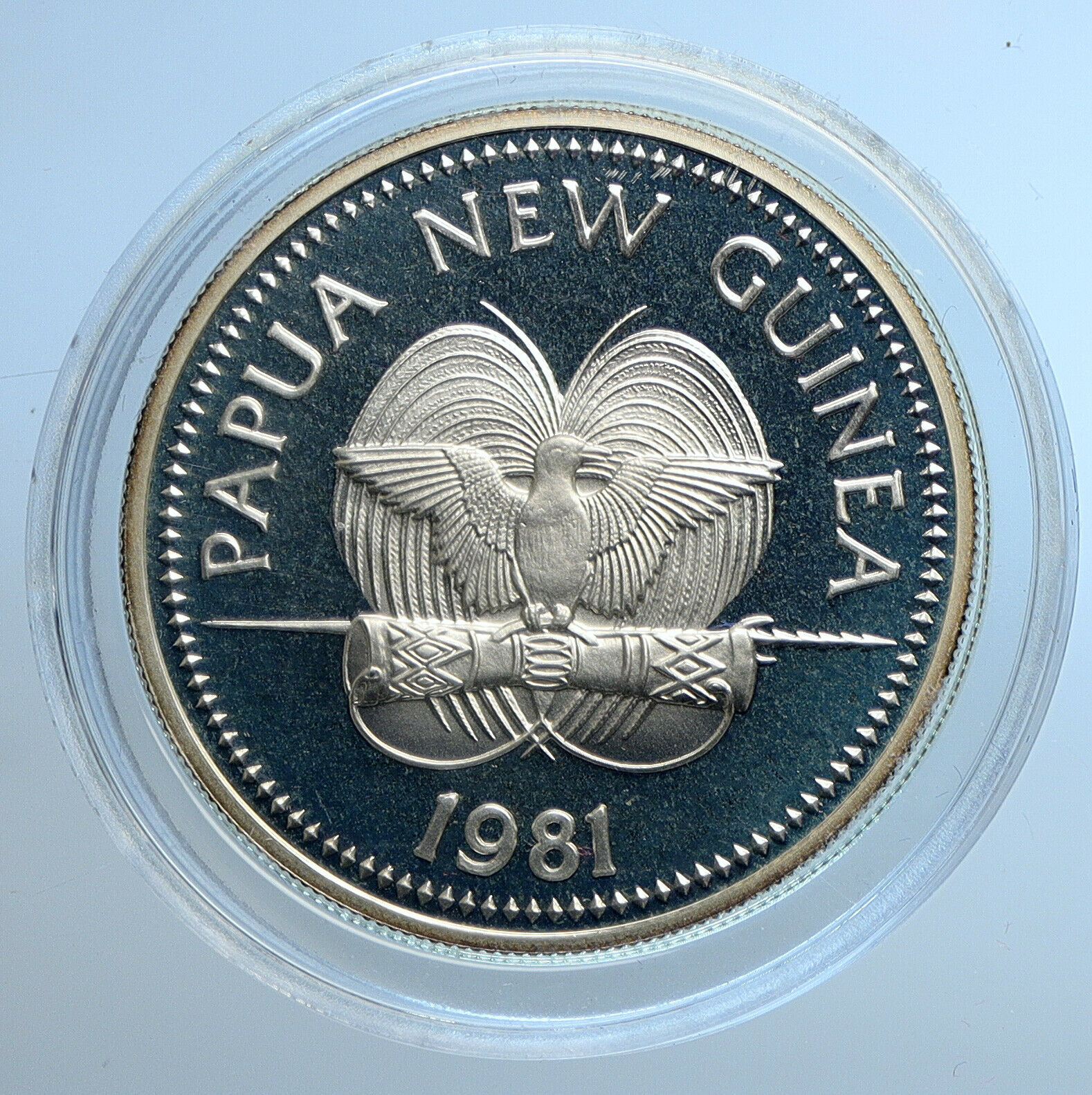 1981 PAPUA NEW GUINEA Year of the Child UN Old Proof Silver 5 Kina Coin i109747