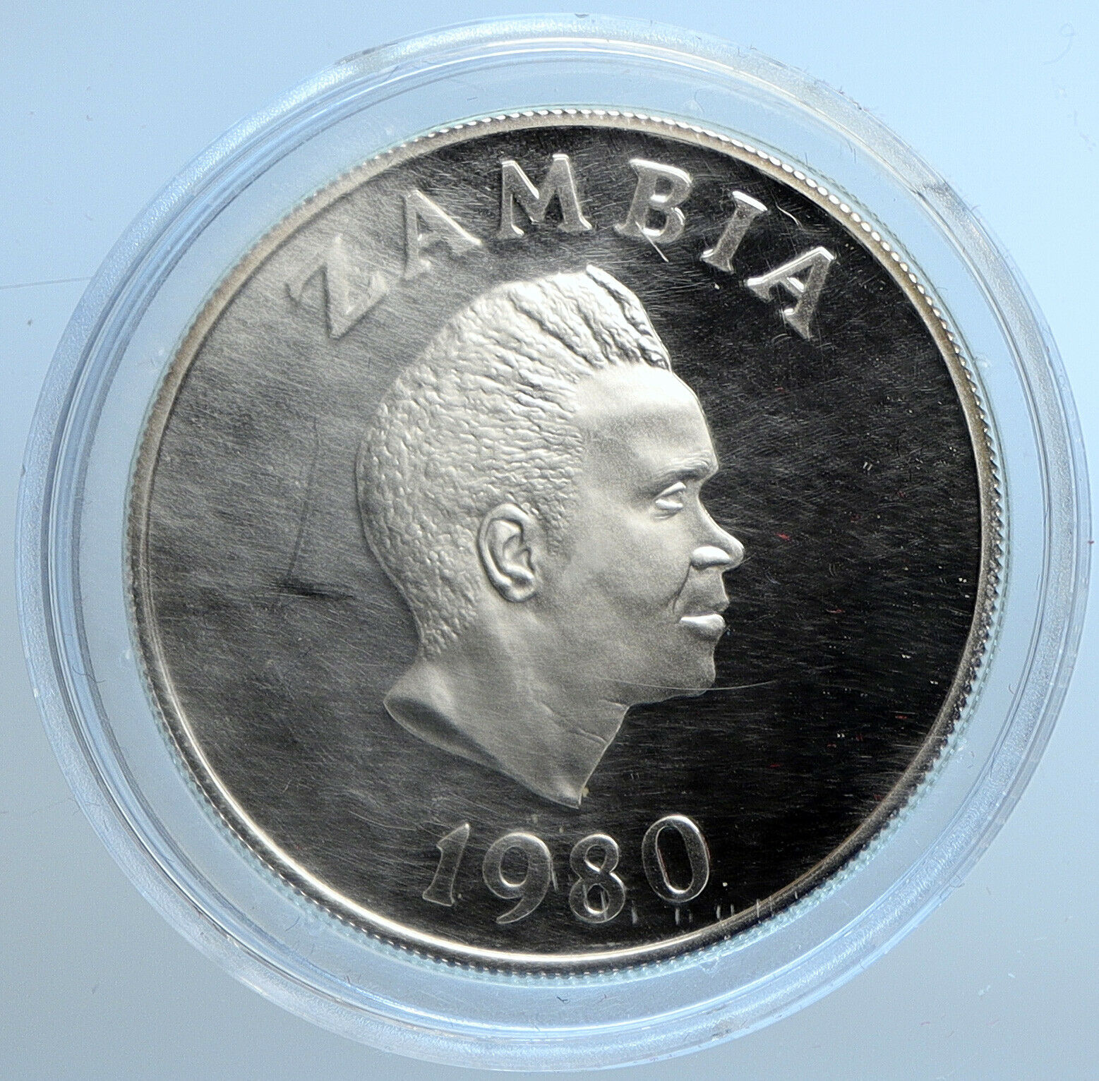 1980 ZAMBIA African Year of Children Genuine Proof Silver 10 Kwacha Coin i109752