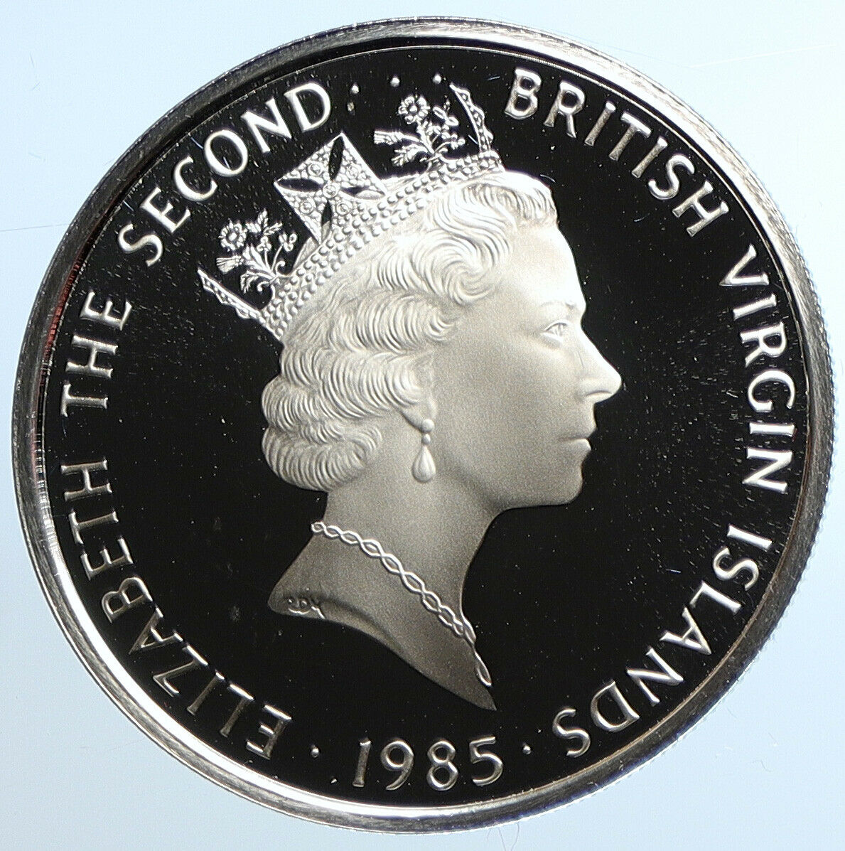 1985 British Virgin Islands TREASURE Nocturnal OLD Proof Silver $20 Coin i109778