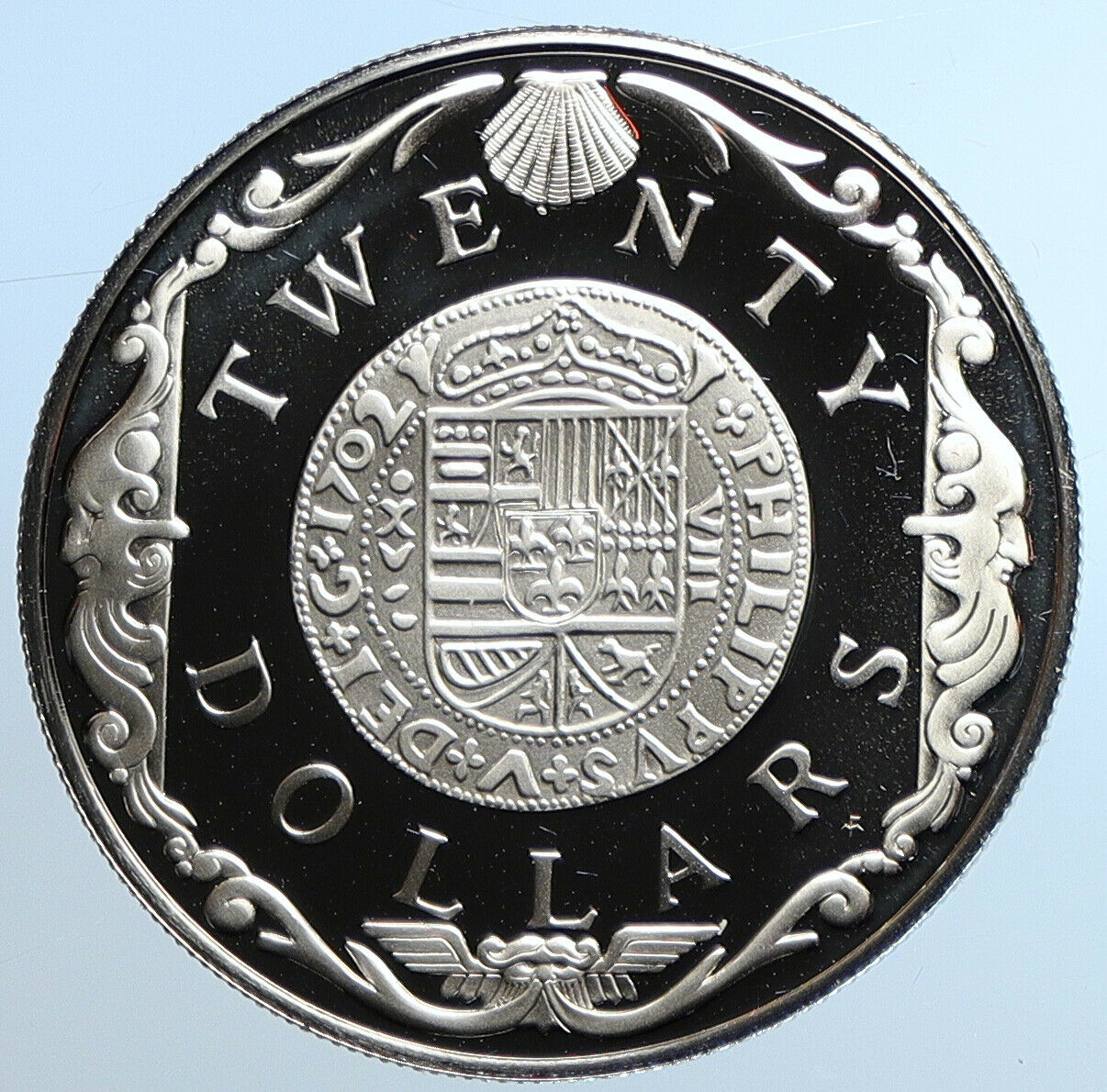 1985 British Virgin Islands Treasure DOUBLOON Proof Silver $20 Coin i109768