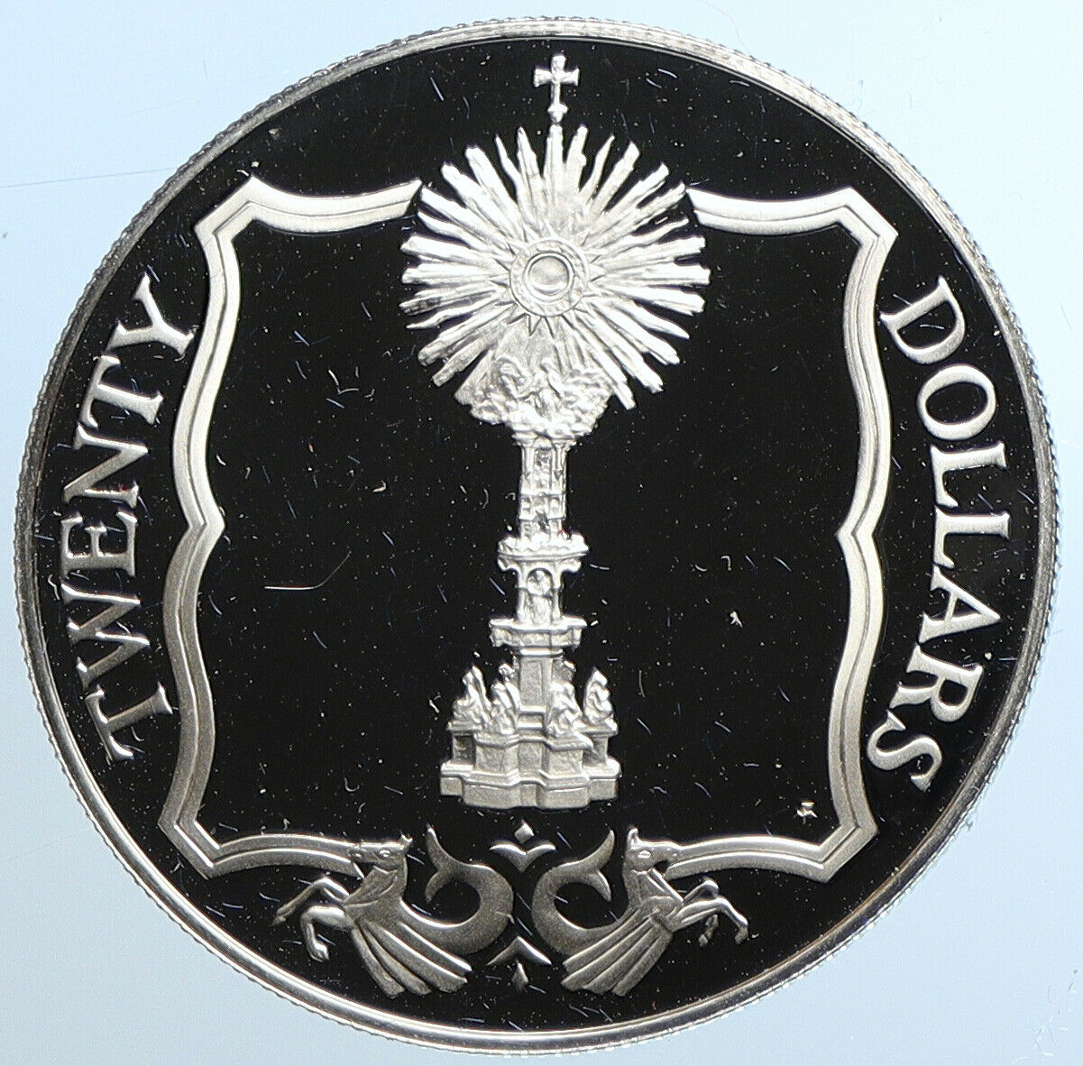 1985 British Virgin Islands TREASURES Monstrance Proof Silver $20 Coin i109764