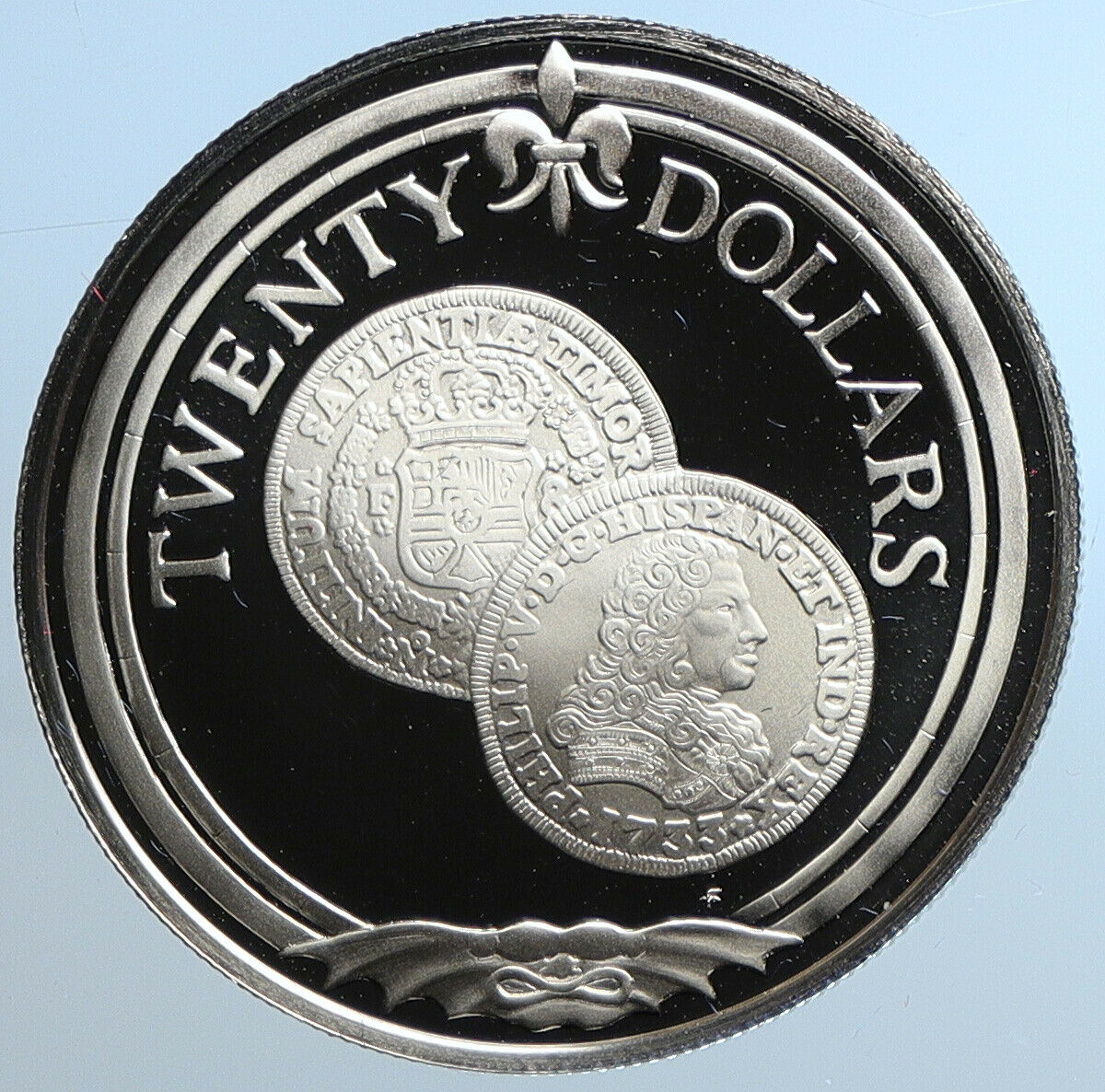 1985 British Virgin Islands TREASURE Nocturnal OLD Proof Silver $20 Coin i109774