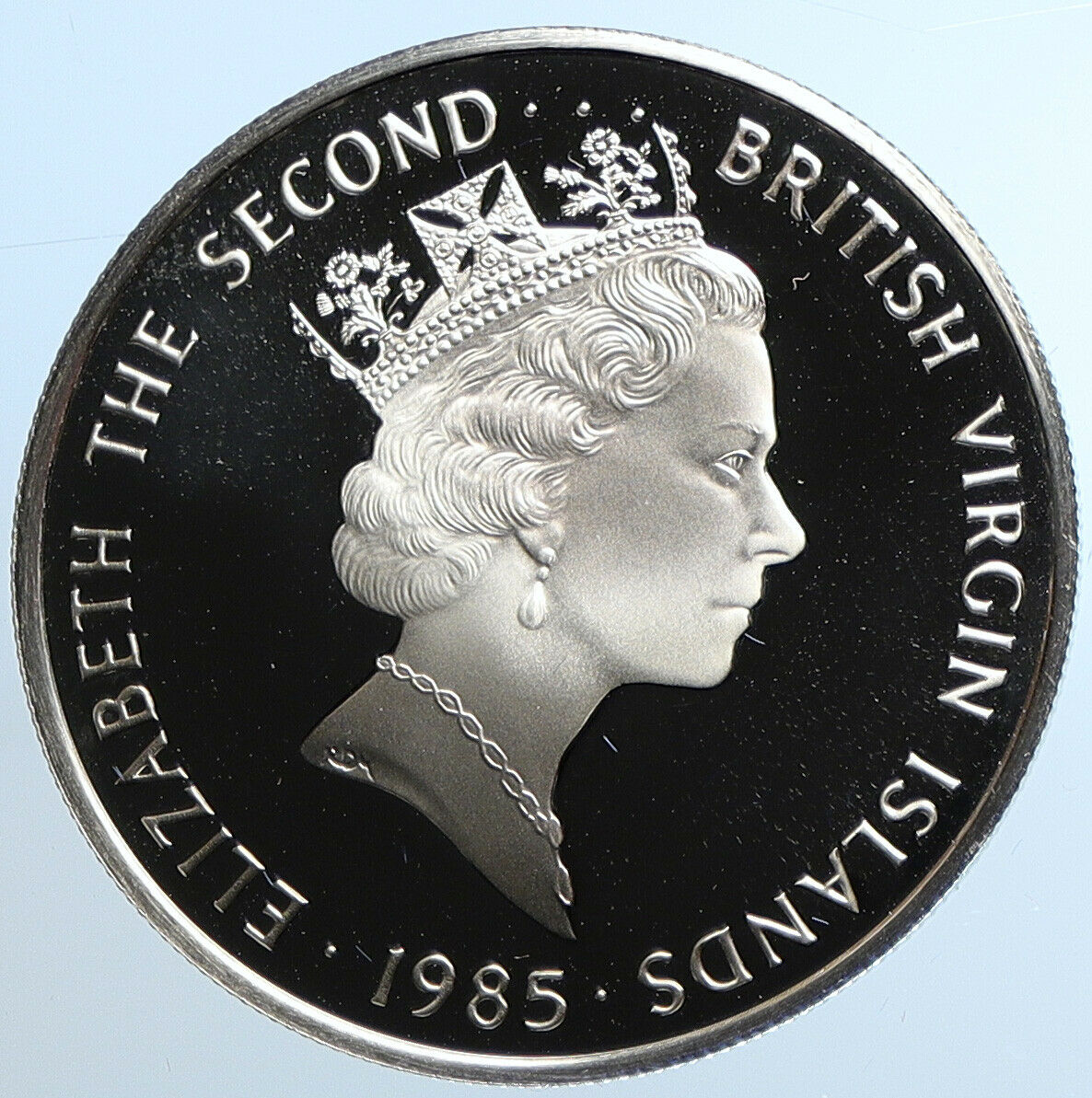 1985 British Virgin Islands TREASURE Nocturnal OLD Proof Silver $20 Coin i109774