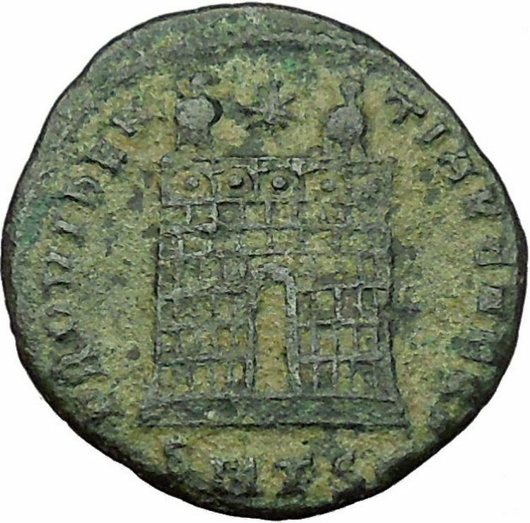 CONSTANTINE II Constantine I son Ancient Roman Coin Military Camp gate i34999