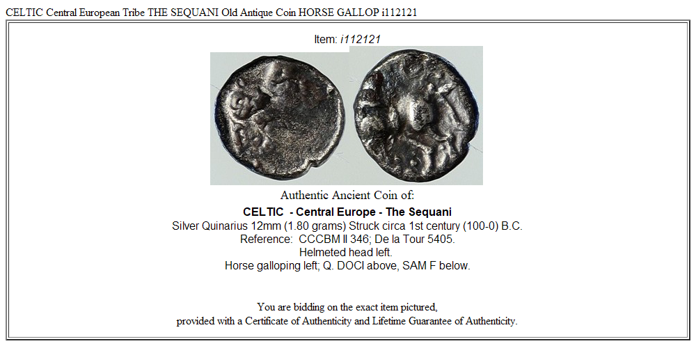 CELTIC Central European Tribe THE SEQUANI Old Antique Coin HORSE GALLOP i112121