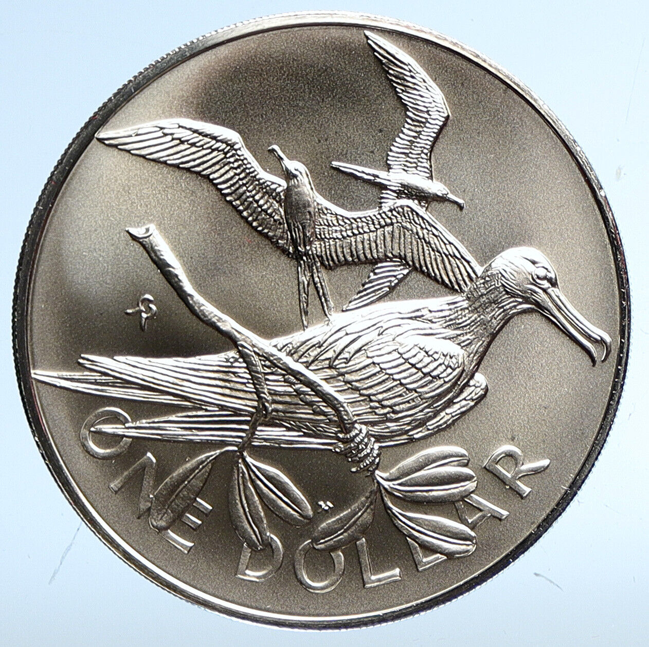 1973 British Virgin Islands UK Queen Elizabeth II BIRD BU Silver Coin i112735
