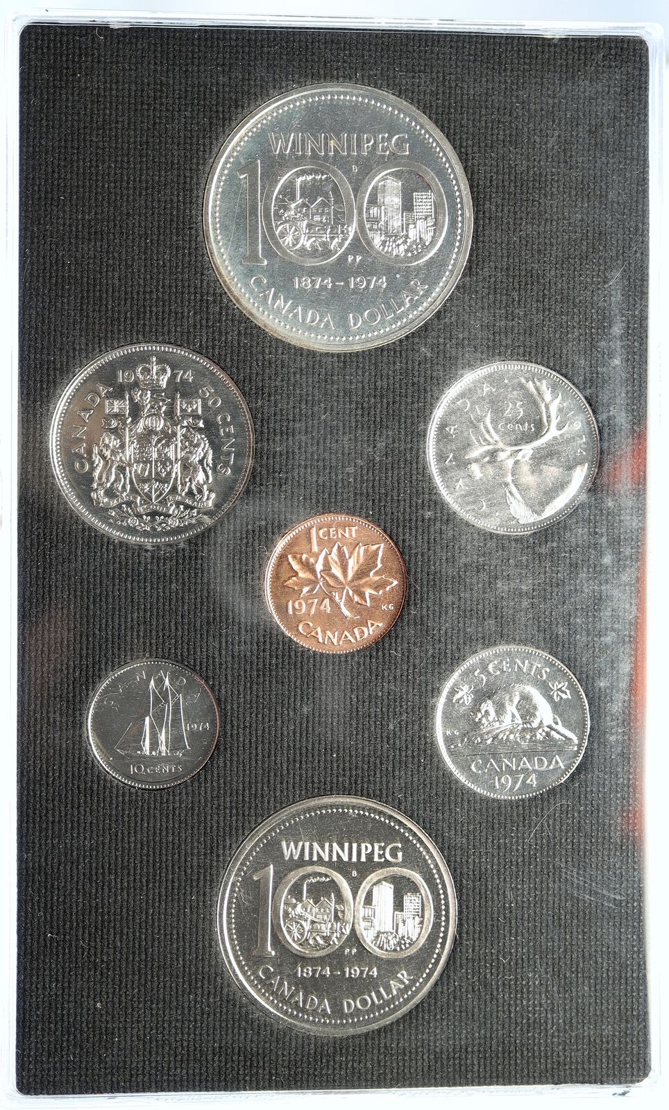 1974 CANADA Queen Elizabeth II Winnipeg 100 Set of 7 Coins - 1 is Silver i112737