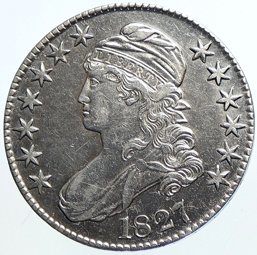1827 P USA Eagle Liberty Antique VINTAGE OLD Silver 50c Half Dollar Coin i113279