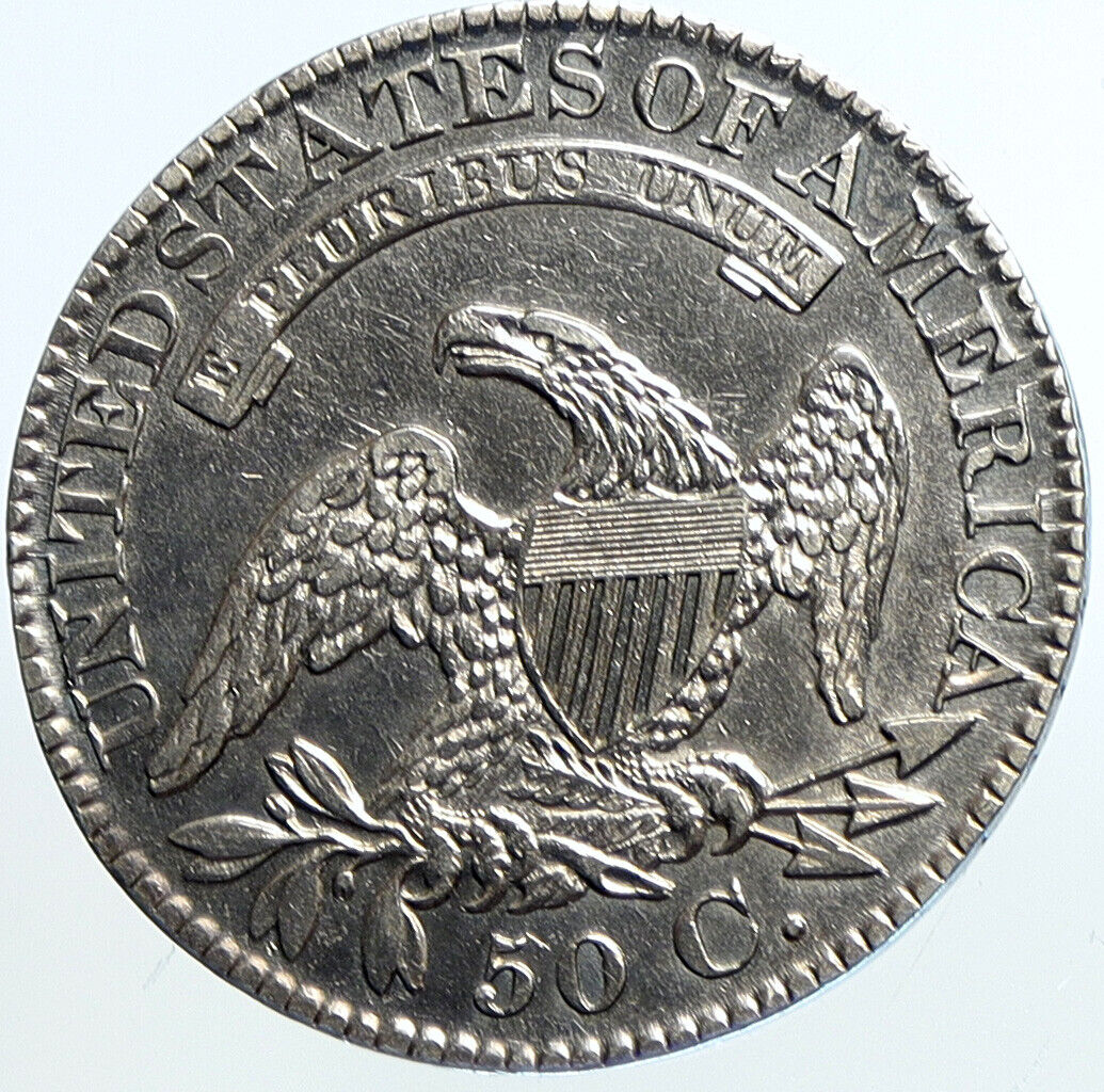 1827 P USA Eagle Liberty Antique VINTAGE OLD Silver 50c Half Dollar Coin i113279