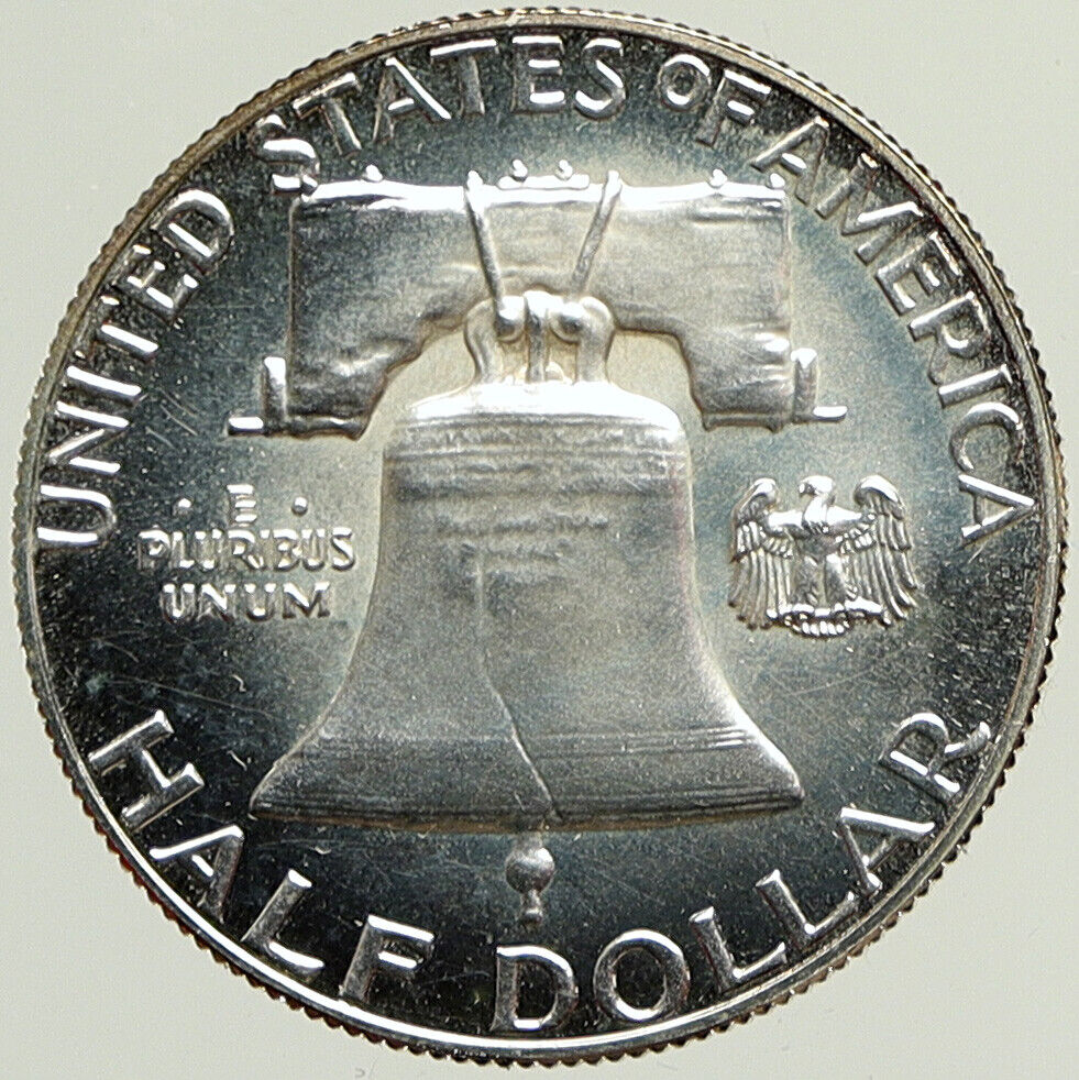 1962 P US Benjamin Franklin LIBERTY BELL Proof Silver Half Dollar Coin i113377