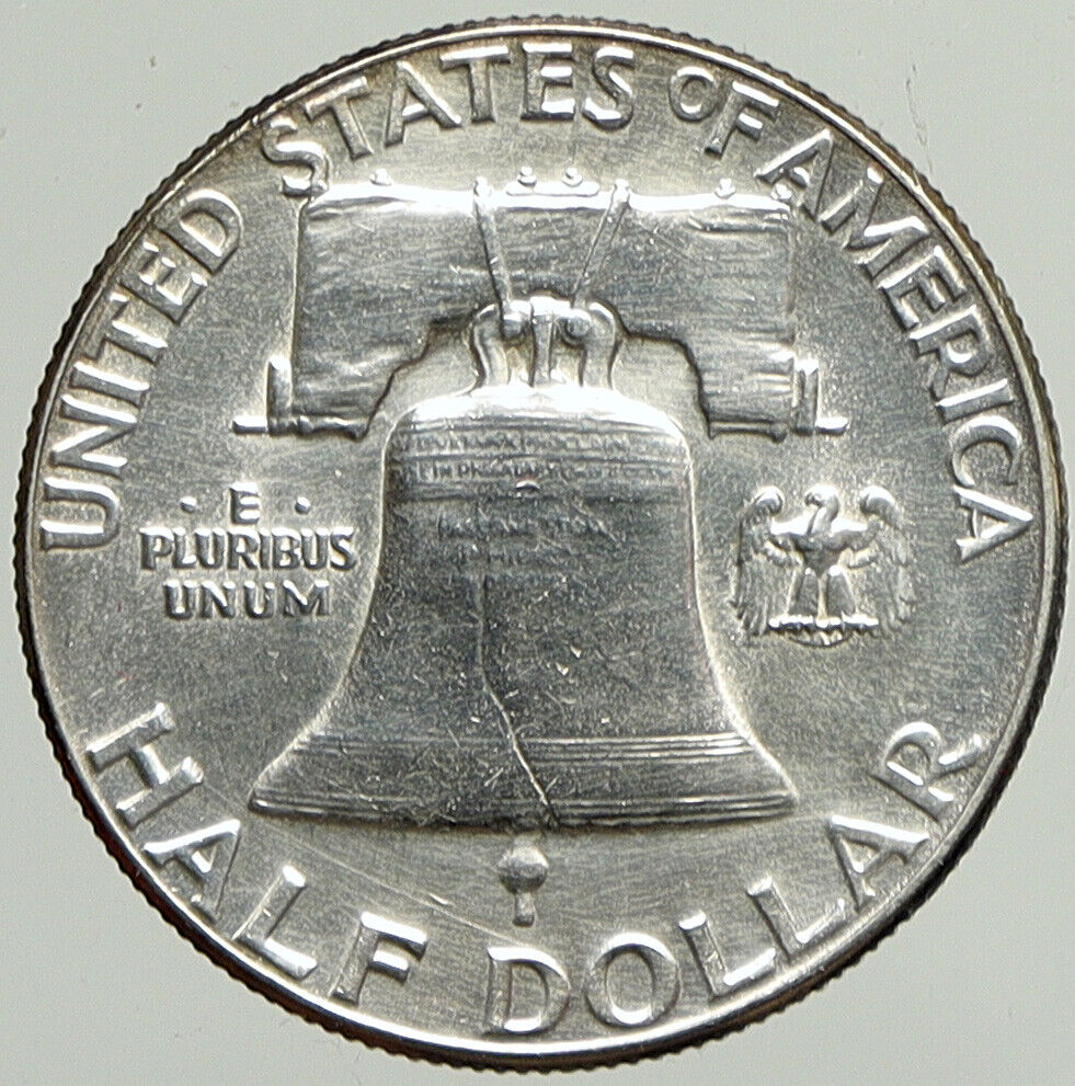 1954 P US Benjamin Franklin VINTAGE Silver Half Dollar Coin LIBERTY BELL i113353