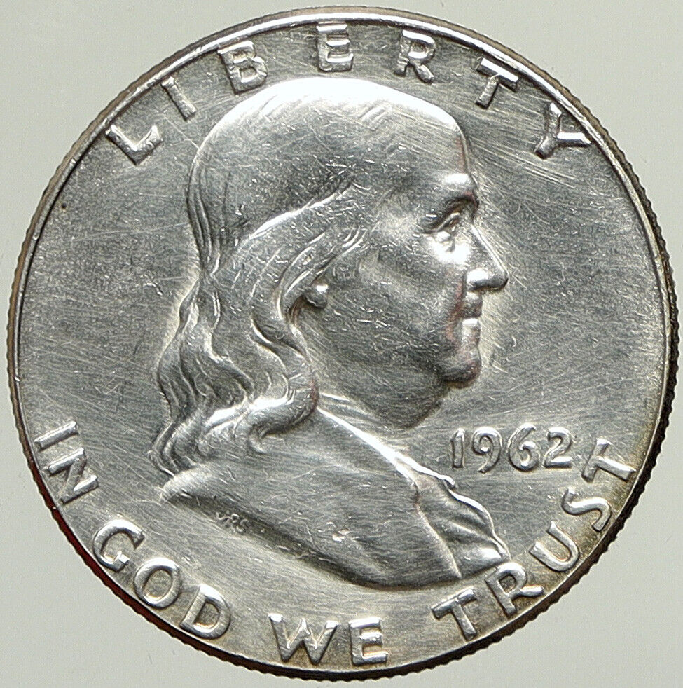 1962 P US Benjamin Franklin VINTAGE Silver Half Dollar Coin LIBERTY BELL i113370